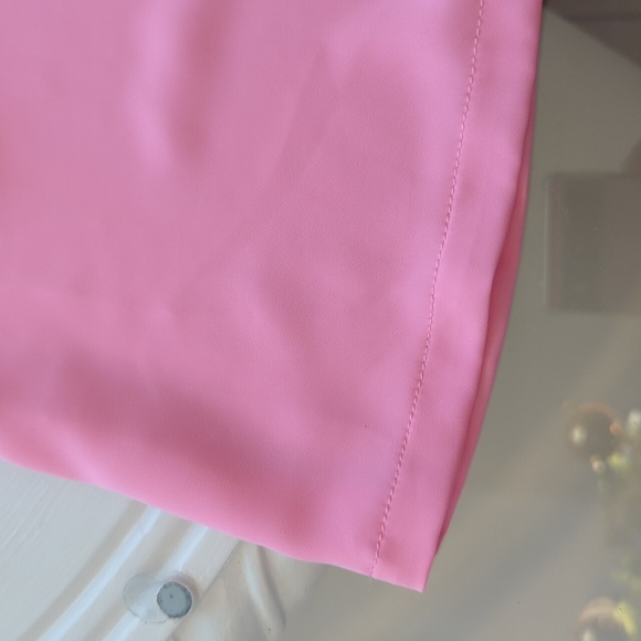 Pink Silky Ruffle Neck Blouse Xs - Picture 6 of 14